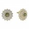 BG earring circular -  004 - Metal: Silver 925 - rhodium, Stone: Garnet