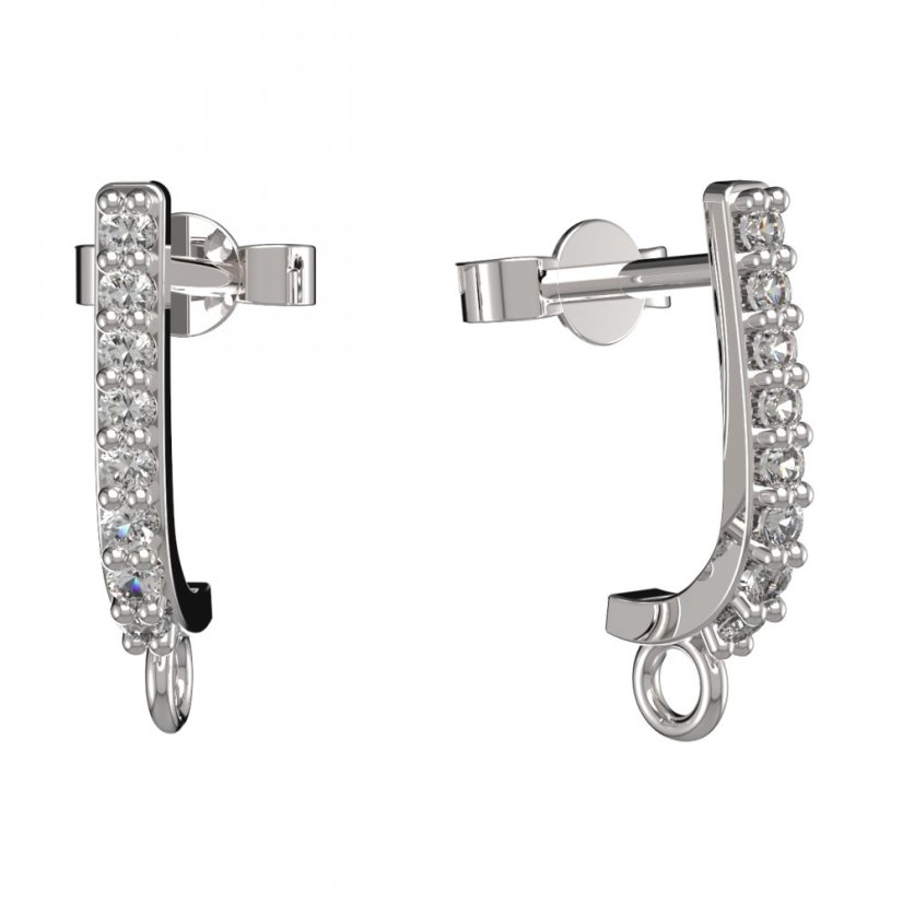 BG zlatý závěs dámské náušnice /91 Bílé zlato - 585 Diamant