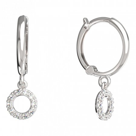BeKid, Gold kids earrings -836 - Switching on: Circles 12 mm, Metal: White gold 585, Stone: Diamond
