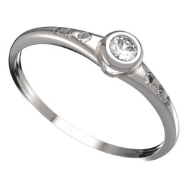 BG zlatý prstýnek 550 K Bílé zlato - 585 Diamant