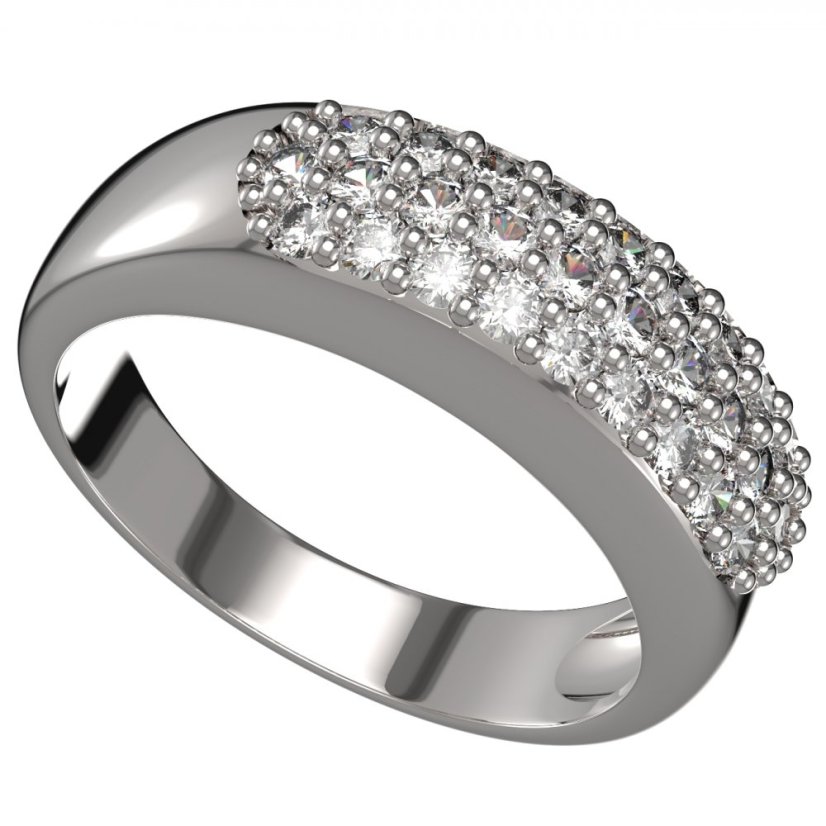 BG zlatý  prstýnek 1146 /zásnubní-snubní/ Bílé zlato - 585 Diamant