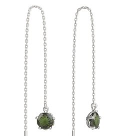 BG vltavínové náušnice 875 Bílé zlato - 585 Vltavín