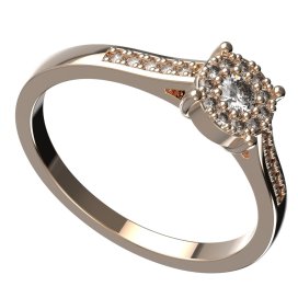 BG zlatý diamantový prstýnek 757 Růžové zlato 585 (30-90dní) Diamant lab-grown