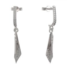 BG zlaté náušnice 1364 Bílé zlato - 585 Diamant