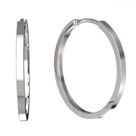 BG  zlaté náušnice 1339 - kruhy Bílé zlato - 585