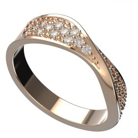 BG zlatý  prstýnek 1457 /zásnubní-snubní/ Růžové zlato 585 (30-90dní) Diamant