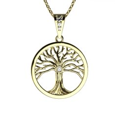 BG zlatý přívěšek Strom života 039 Žluté zlato - 585 Diamant