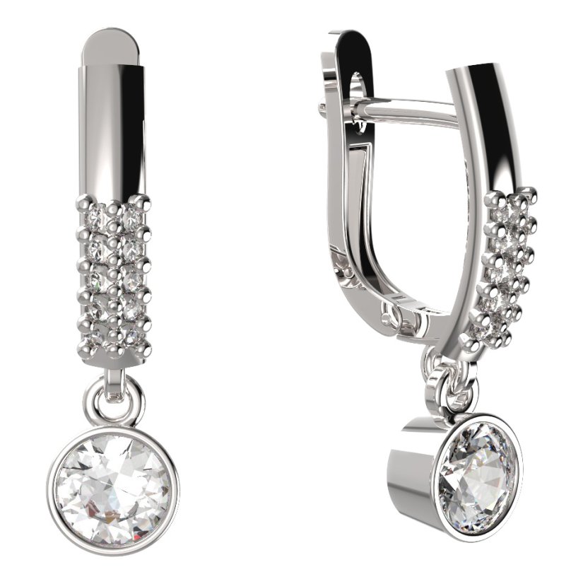 BG zlaté náušnice 723 Bílé zlato - 585 Diamant