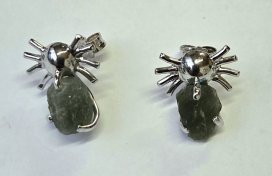 BG náušnice přírodní kámen-Vltavín 009