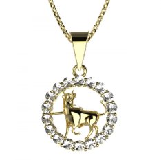 BG zlatý diamantový přívěšek Býk 044 Žluté zlato - 585 Diamant lab-grown