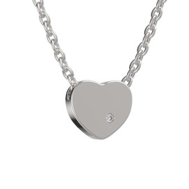 BG Zlatý náhrdelník srdíčko 1582 Bílé zlato - 585 Diamant