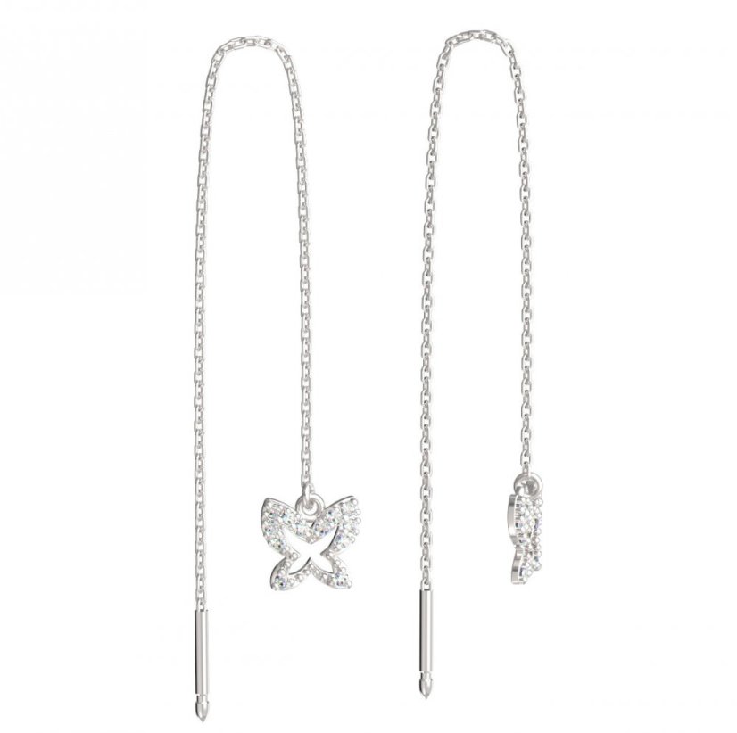 BeKid dětské náušnice motýlek 846 Bílé zlato - 585 Diamant