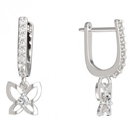 BeKid dětské náušnice motýlek 844 Bílé zlato - 585 Diamant
