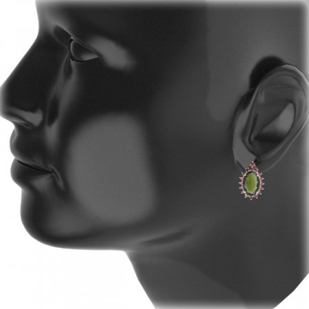 BG earring oval 507-87 - Metal: Silver 925 - rhodium, Stone: Garnet