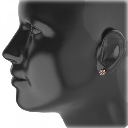 BG  earring 088-R7 circular - Metal: Silver 925 - rhodium, Stone: Garnet