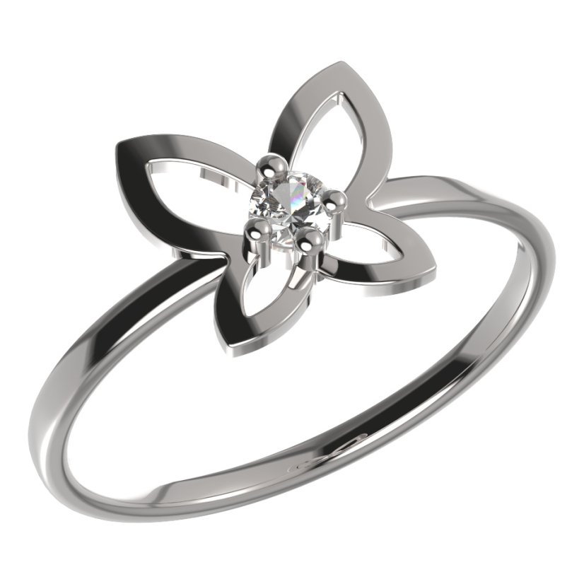 BeKid dětský prsten  motýlek 844 Bílé zlato - 585 Diamant