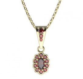 BG přívěs oválný 455-2 Žluté zlato - 585 Granát