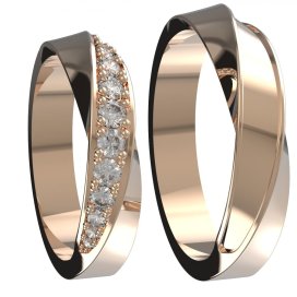 BG zlatý snubní prsten SN17 Dámský Růžové zlato 585 (30-90dní) Bílý kubický zirkon