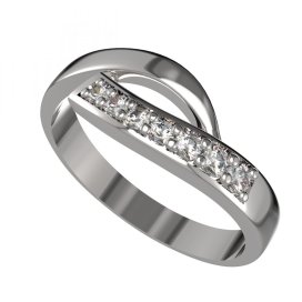 BG zlatý prsten 918 Bílé zlato - 585 Bílý kubický zirkon