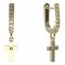 BeKid, Gold kids earrings -1105 - Switching on: Pendant hanger, Metal: Yellow gold 585, Stone: Light blue cubic zircon