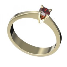 BG zlatý prstýnek s granátem nebo vltavínem 784 Žluté zlato - 585 Granát