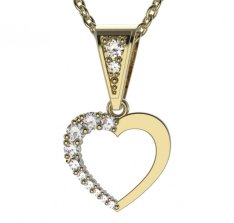 BG zlatý přívěšek srdíčko 1263 Žluté zlato - 585 Diamant