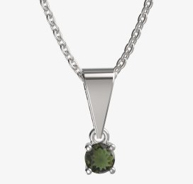 BG zlatý přívěšek 725 Bílé zlato - 585 Vltavín