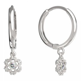 BeKid dětské náušnice šestilístek 854 Bílé zlato - 585 Diamant