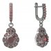BG earring circular  991-94 - Metal: Silver 925 - rhodium, Stone: Garnet