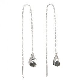 BeKid dětské náušnice 1242 s černou perlou Bílé zlato - 585 Diamant