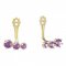 BeKid Gold earrings components  three stones - Metal: Yellow gold 585, Stone: Red cubic zircon