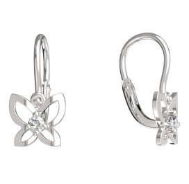 BeKid dětské náušnice motýlek 844 Bílé zlato - 585 Diamant