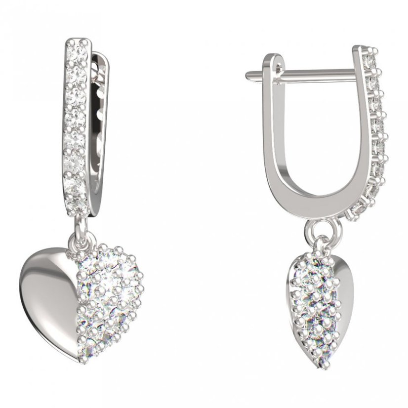 BeKid dětské náušnice srdíčko 865 Bílé zlato - 585 Diamant
