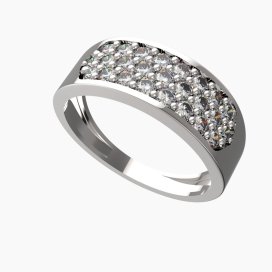 BG zlatý diamantový prstýnek 267 Bílé zlato - 585 Diamant lab-grown