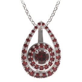 BG přívěs kruhového tvaru 541-90 Stříbro 925 - rhodium Granát