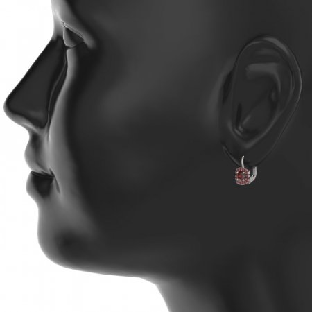 BG earrings with natural garnet or moldavian 1481