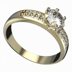 BG zlatý prstýnek 876 F Žluté zlato - 585 Diamant