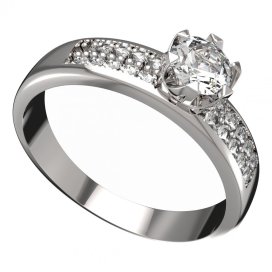 BG zlatý prstýnek 872 F Bílé zlato - 585 Diamant
