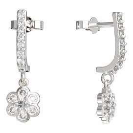 BeKid dětské náušnice šestilístek 866 Bílé zlato - 585 Diamant