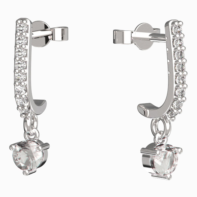 BG zlaté náušnice 781 Bílé zlato - 585 Diamant