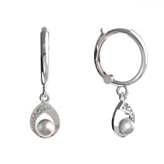 BeKid dětské náušnice 1242 s bílou perlou Bílé zlato - 585 Bílý kubický zirkon