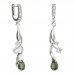 BG earring drop stone  495-P93 - Metal: Silver 925 - rhodium, Stone: Garnet