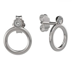 BG zlaté náušnice kroužky 1356 Bílé zlato - 585 Diamant