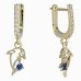BeKid, Gold kids earrings -1183 - Switching on: English, Metal: Yellow gold 585, Stone: Dark blue cubic zircon