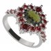 BG prsten 224-Z oválného tvaru - Kov: Stříbro 925 - rhodium, Kámen: Granát