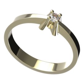 BG zlatý prstýnek 770 Žluté zlato - 585 Diamant