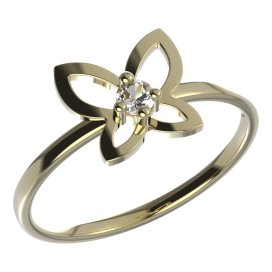 BeKid dětský prsten  motýlek 844 Žluté zlato - 585 Bílý kubický zirkon