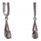 BG earring drop stone  495-G91 - Metal: Silver 925 - rhodium, Stone: Moldavit and garnet