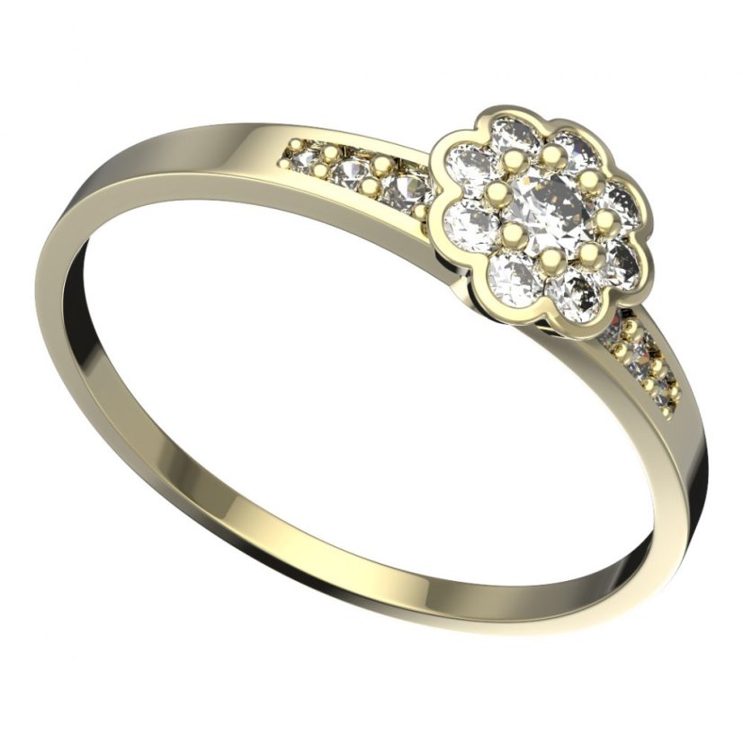 BG zlatý prstýnek 552 J Žluté zlato - 585 Diamant