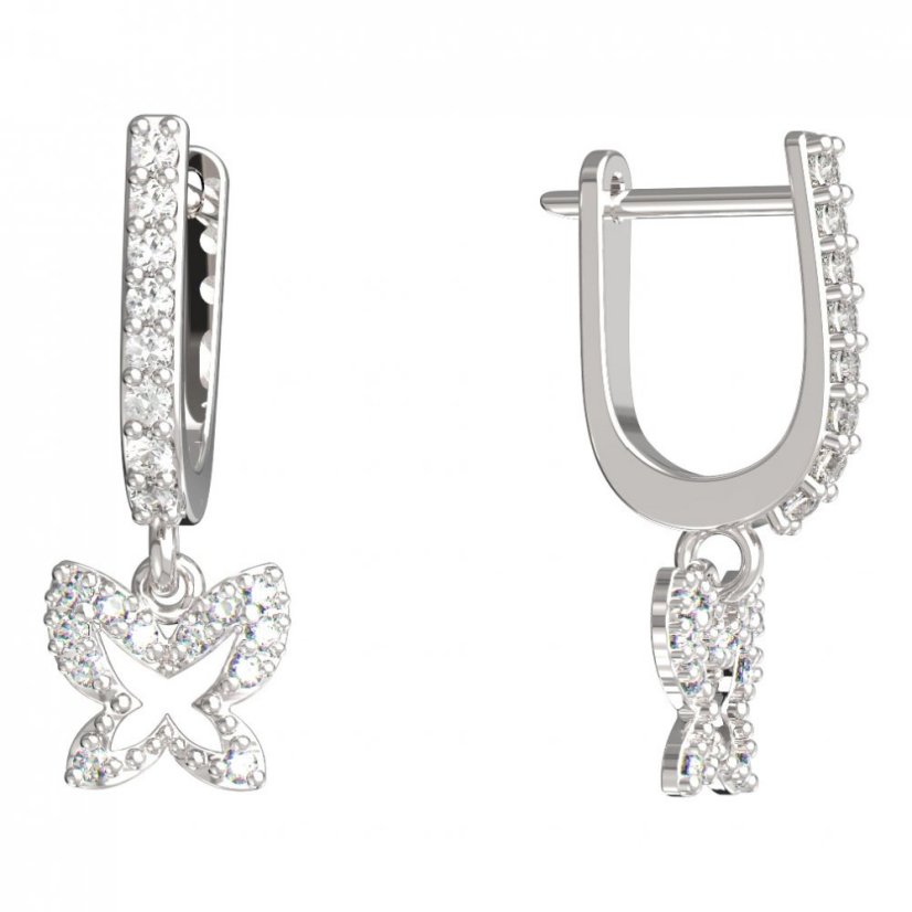 BeKid dětské náušnice motýlek 846 Bílé zlato - 585 Diamant